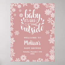 It's Cold Outside Girl Winter Baby Shower Welcome