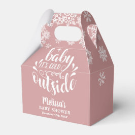 It's Cold Outside Pink Girl Winter Baby Shower Presentaskar