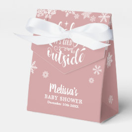 It's Cold Outside Pink Girl Winter Baby Shower Presentaskar