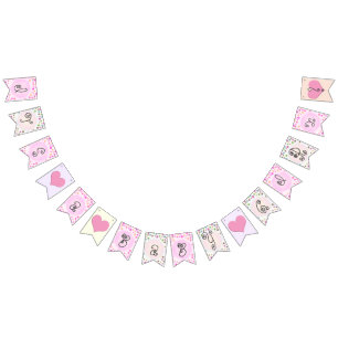 ☆ITS ett anpassningsbarbaner för BABY GIRL☆ Vimplar