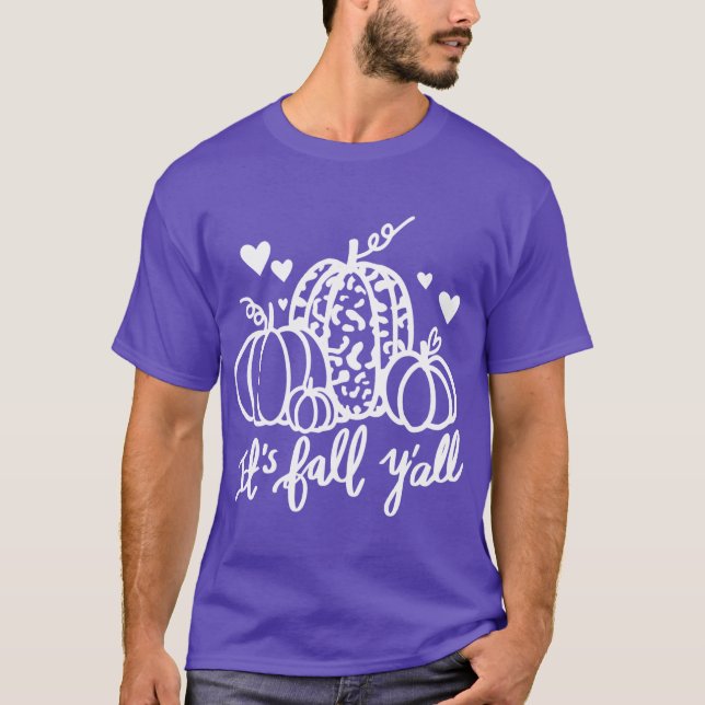 Its Fall Leopard Pumpkin Fall Lover Autumn Fall Gi T Shirt (Framsida)
