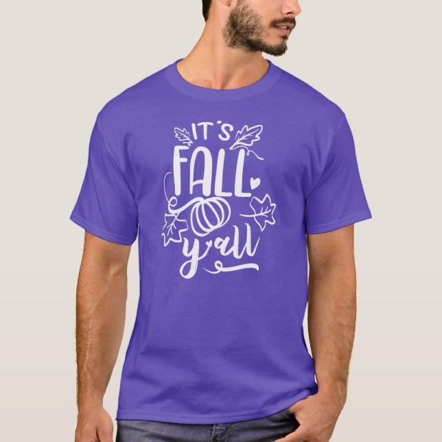 Its Fall YAll Dark Edition Autumn Fall And Hallowe T Shirt (Framsida)