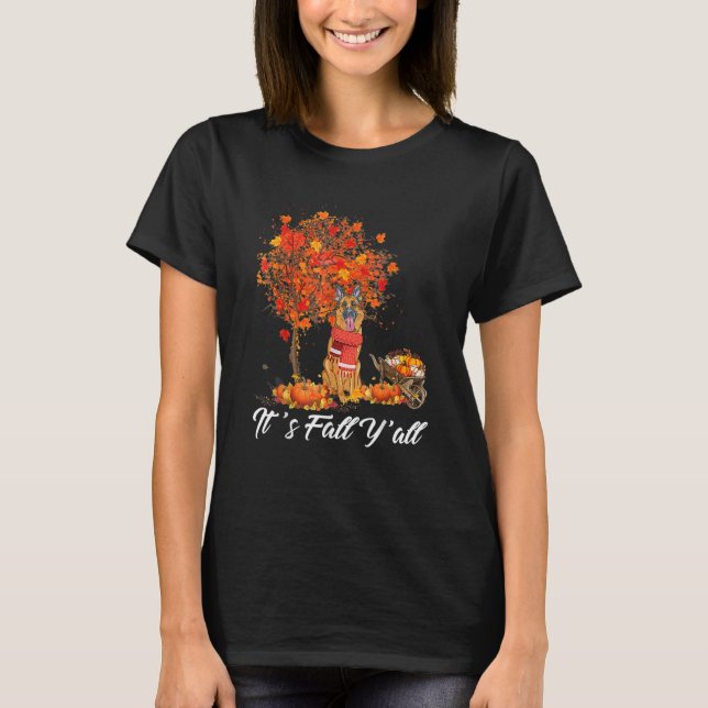Its Fall Yall German Shepherd Puppy 2 T Shirt (Framsida)