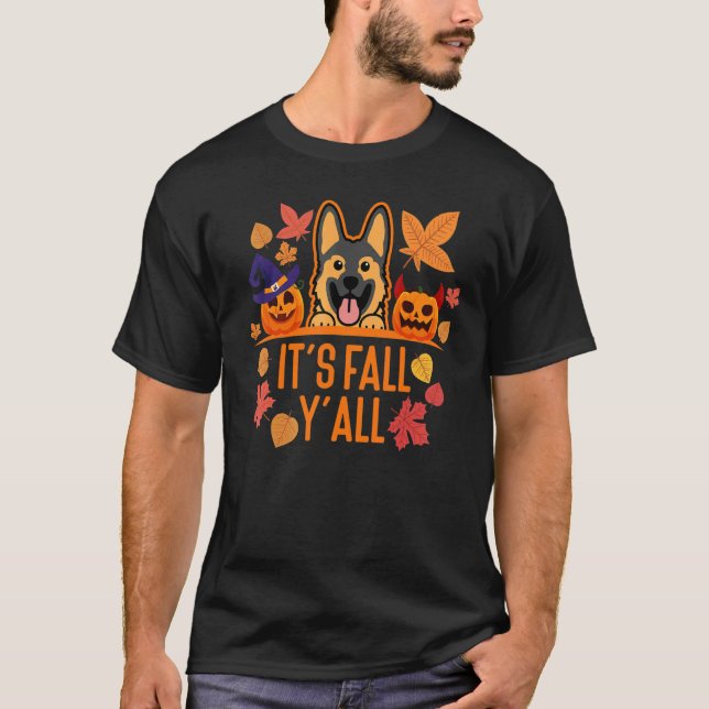 Its fall yall German Shepherd puppy 5 T Shirt (Framsida)
