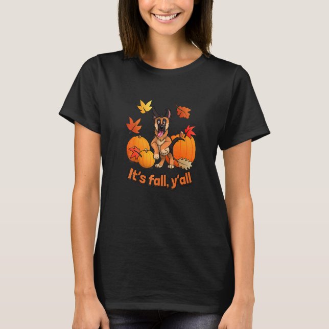 Its fall yall German Shepherd puppy   T Shirt (Framsida)
