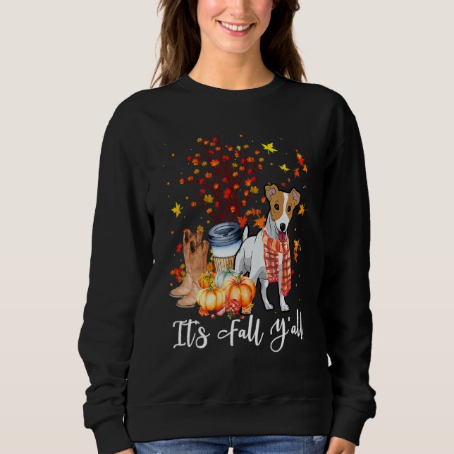 It's Fall Y'all Jack Russell Terrier Dog Pumpkin F T Shirt (Framsida)