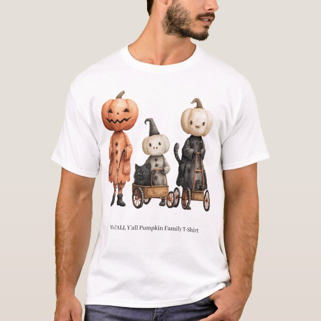 It's FALL Y'all Pumpkin Family T Shirt (Framsida)