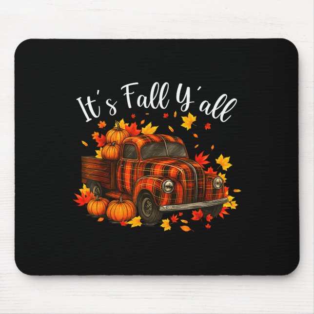 It's Fall Y'all Pumpkin Truck Autumn Tree Hello Fa Musmatta (Framsidan)