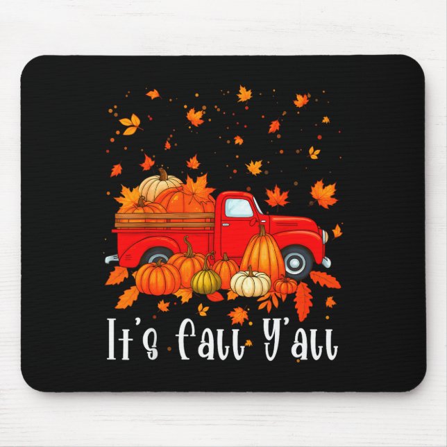 It's Fall Y'all Pumpkin Truck Autumn Tree Hello Fa Musmatta (Framsidan)