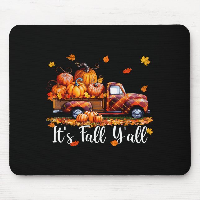 It's Fall Y'all Pumpkin Truck Autumn Tree Hello Fa Musmatta (Framsidan)