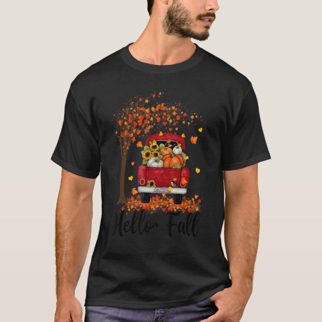 It's Fall Y'all Pumpkin Truck Autumn Tree Hello Fa T Shirt (Framsida)