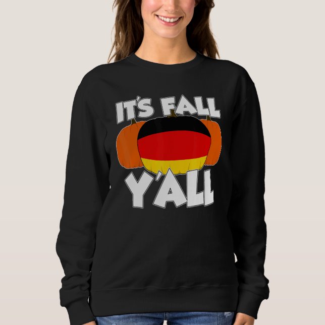 It's Fall Y'all Thanksgiving Pumpkin Germany T Shirt (Framsida)