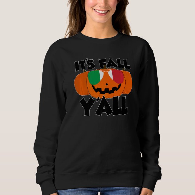 It's Fall Y'all Thanksgiving Pumpkin Italy Glasses T Shirt (Framsida)