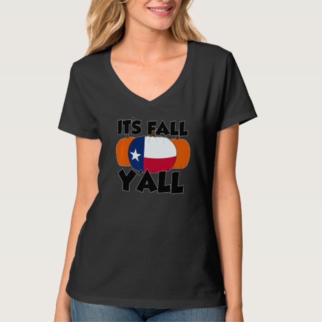 It's Fall Y'all Thanksgiving Pumpkin USA  1 T Shirt (Framsida)