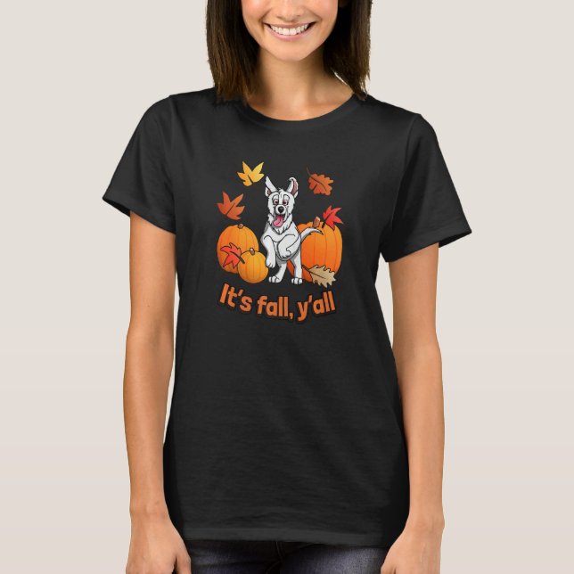 Its fall yall white german shepherd edition   t shirt (Framsida)