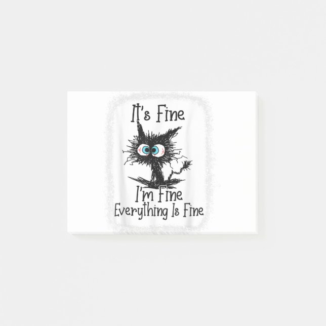 It's Fine I'm Fine Everything Is Fine Cat Christma Post-it Block (Framsida)