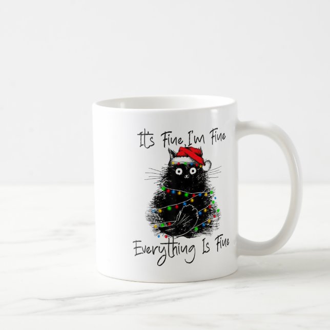 Its Fine I'm Fine Everything Is Fine Christmas Bla Kaffemugg (Höger)