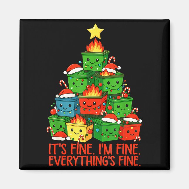It's Fine I'm Fine Everything Is Fine Christmas Du Magnet (Framsidan)