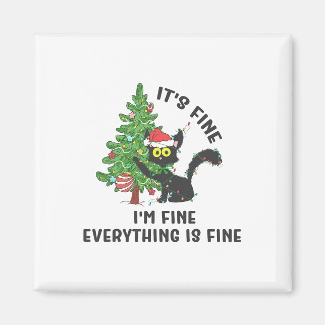 It's Fine Im Fine Everything Is Fine Elf Xmas Matc Magnet (Framsidan)