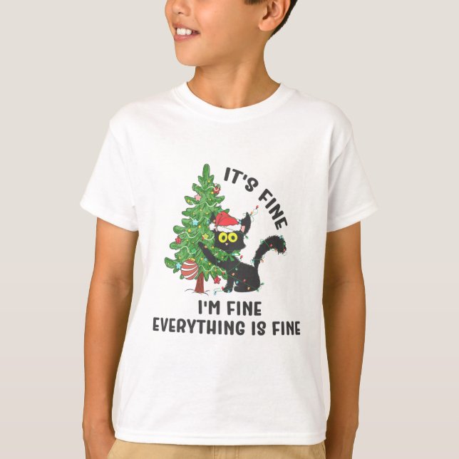 It's Fine Im Fine Everything Is Fine Elf Xmas Matc T Shirt (Framsida)