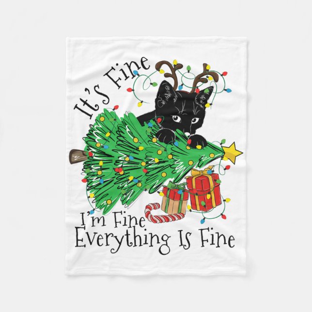 It's Fine I'm Fine Everything Is Fine Fun Christma Fleecefilt (Framsidan)