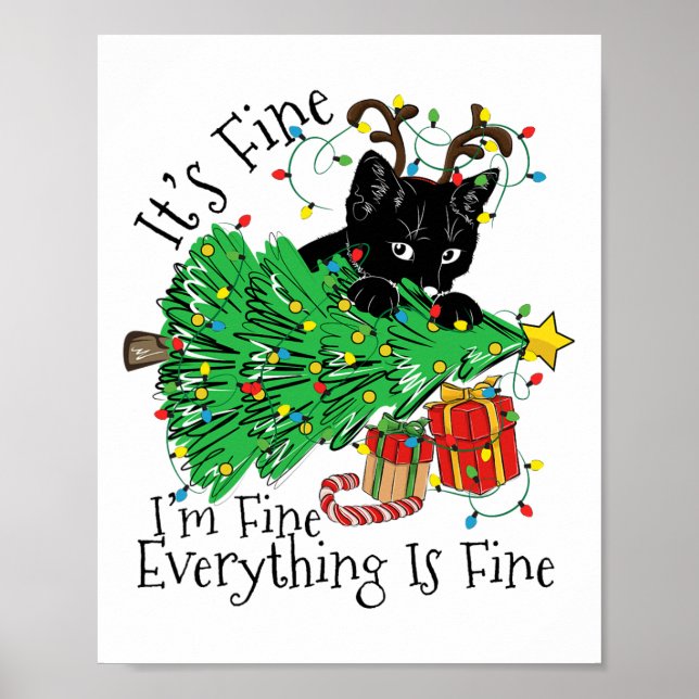 It's Fine I'm Fine Everything Is Fine Fun Christma Poster (Framsidan)