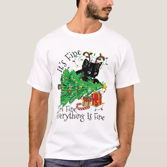 It's Fine I'm Fine Everything Is Fine Fun Christma T Shirt (Framsida)