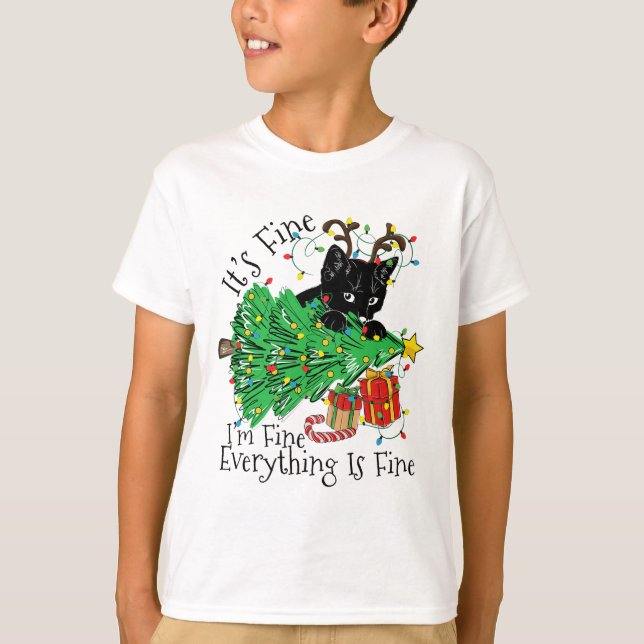 It's Fine I'm Fine Everything Is Fine Fun Christma T Shirt (Framsida)