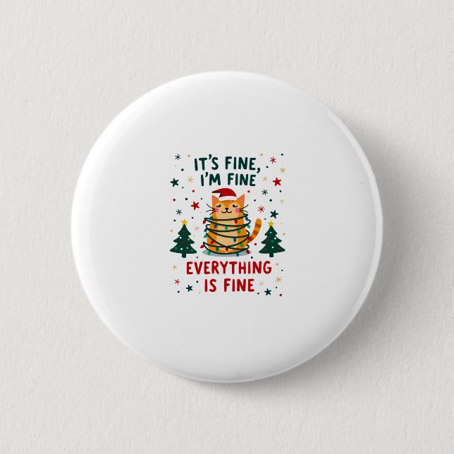 It's Fine I'm Fine Everything Is Fine Xmas Cat Chr Knapp (Framsida)