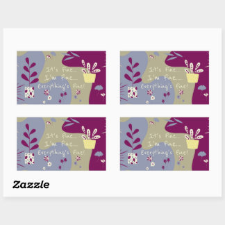 It's Fine... Sticker Rektangulärt Klistermärke