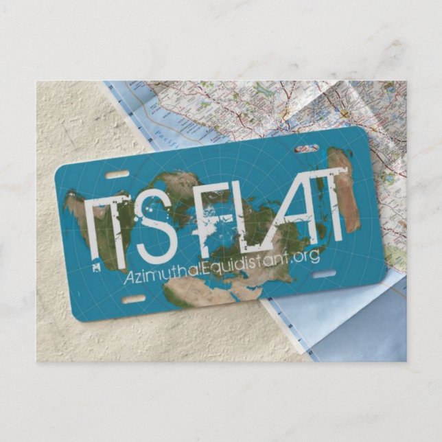 ITS FLAT-vykort | AzimuthalEquidistant.org Vykort (Framsida)