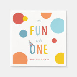 It's Fun To Be One Colorful Birthday Party Napkins Pappersservett