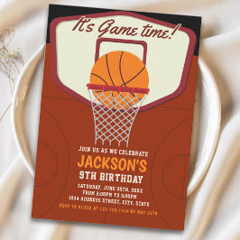It's Game time! Basketball theme Birthday Kids Inbjudningar
