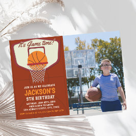 It's Game time! Basketball theme Birthday Kids  Inbjudningar