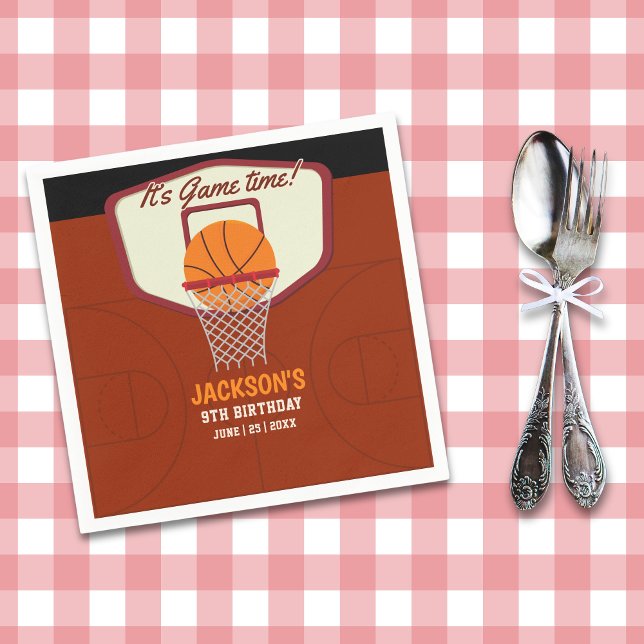 It's Game time! Basketball theme Birthday Kids Pappersservett (Skapare uppladdad)