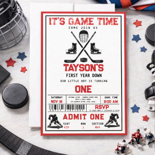 It's Game Time Hockey 1-årsfest Inbjudningar