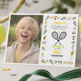 It's Game Time Tennis 1-årsdag – Roliga Barn Tack Kort