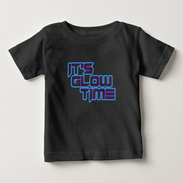 It's Glow Time Neon Lights Glow in the Dark Party T Shirt (Framsida)