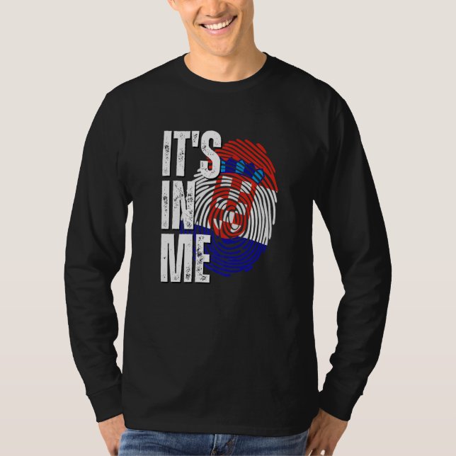 It's In Me Croatia Flag Fingerprint Croatian Herit T Shirt (Framsida)