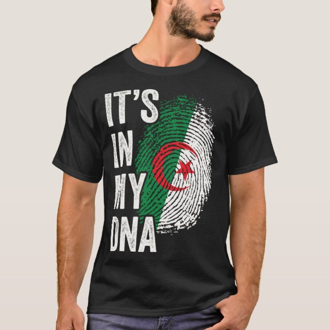 ITS IN MY DNA Algeria Flag Algerian Roots Pride Ge T Shirt (Framsida)