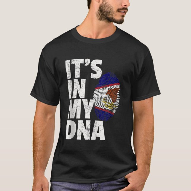 ITS IN MY DNA American Samoa Flagga Samoan Pride R T Shirt (Framsida)