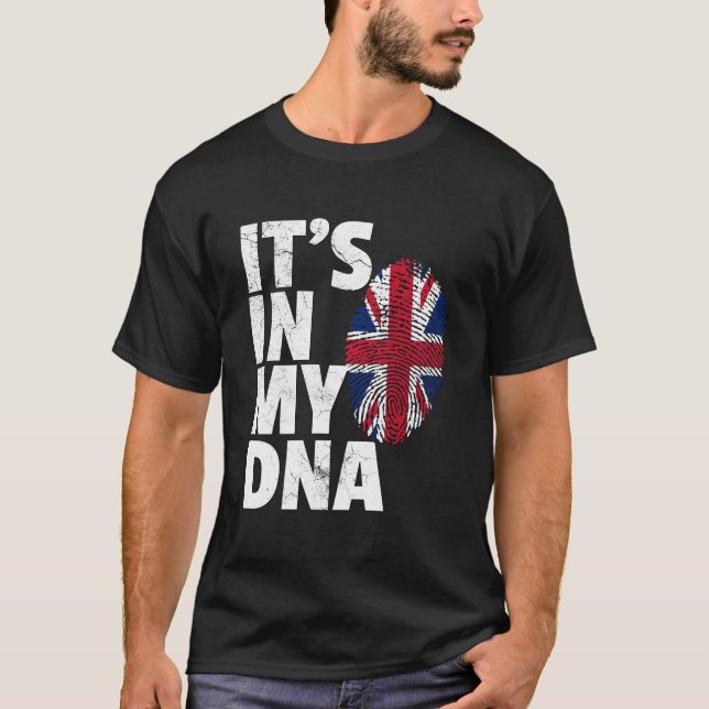 It'S In My Dna British Flag England Uk Britain Uni T Shirt (Framsida)