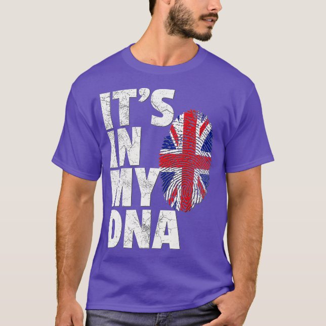 ITS IN MY DNA British Flagga Förenade kungariket T Shirt (Framsida)