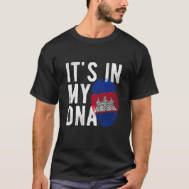 It's in my DNA Cambodia Flag Fingerprints T Shirt