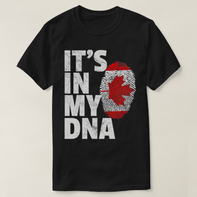 ITS IN MY DNA Canada Flagga Canadian Fars dag Gif T Shirt (Design framsida)