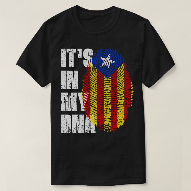 ITS IN MY DNA Catalonia Flagga Catalan T Shirt (Design framsida)
