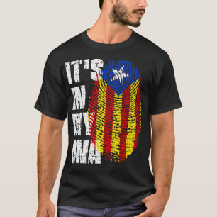 ITS IN MY DNA Catalonia Flagga Catalan T Shirt