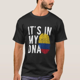 It's in my DNA Colombia Flag Fingerprints T Shirt