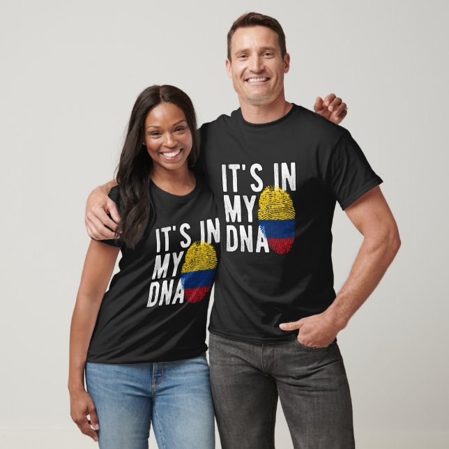 It's in my DNA Colombia Flag Fingerprints T Shirt (Unisex)