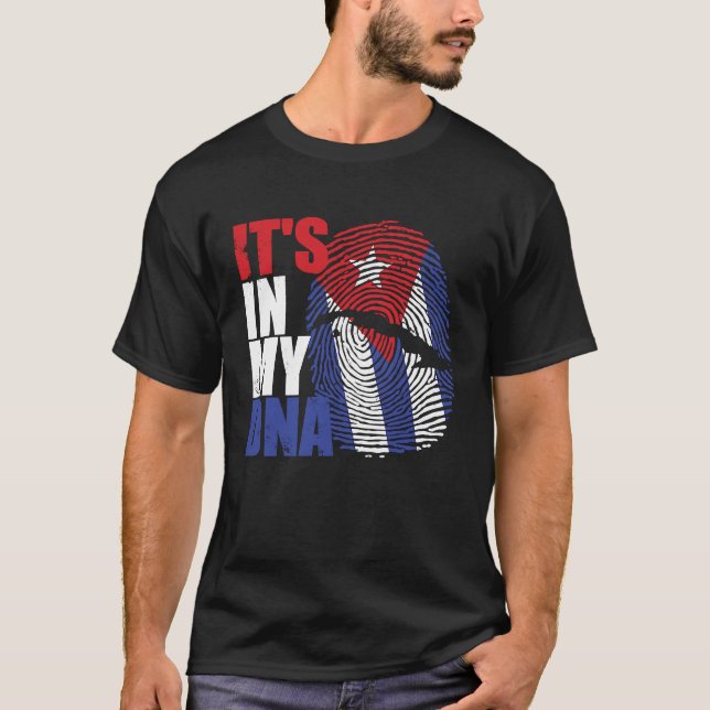 It's in my DNA Cuba Cuban Flag T Shirt (Framsida)
